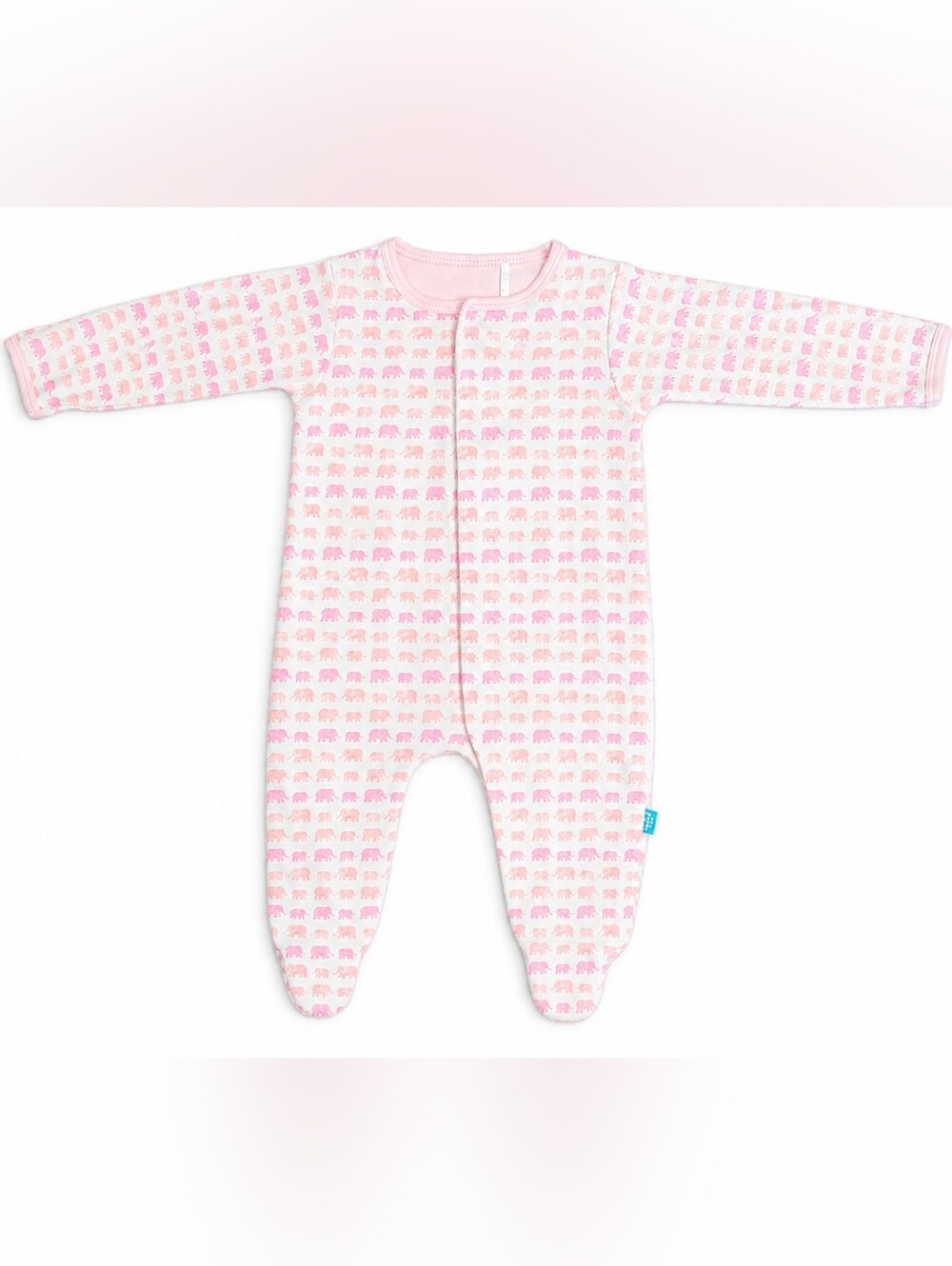 Simply Magnetic Me Dancing Pink Elephants Organic Cotton Footie, 0-3 Months